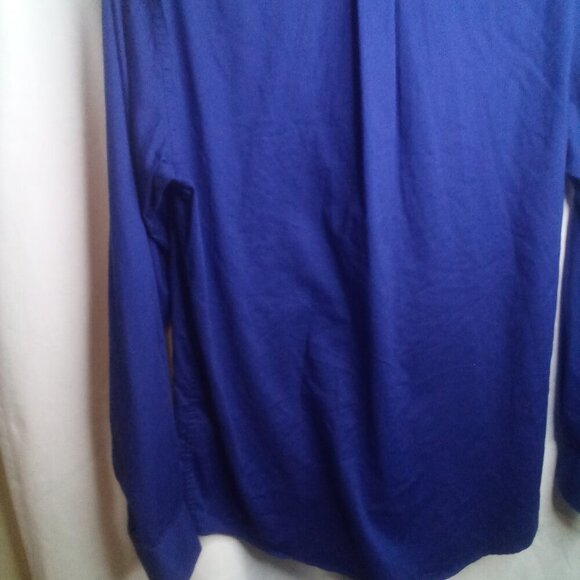 Izod Advantage Performance Mens M Button Up Shirt Long Sleeve Slim Fit Blue - Picture 2 of 14